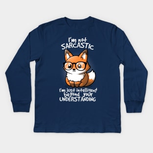 Sarcastic fox Kids Long Sleeve T-Shirt